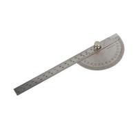 Regla de acero inoxidable Transportador de ángulos acero inoxidable ajustable 0 a 180°, 14,5 cm, multifunción, punta redonda, herramienta dibujo y medición matemática, 1 unidad