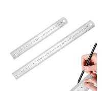 Regla de Acero, Set De 2 Reglas De Acero Inoxidable, 20 cm, 30 cm, Reglas Con Doble Escala Métrica E Imperial, Regla De Metal Para Ingeniería, Escuela, Oficina Y Diseño