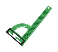 Regla de aleación de aluminio de 300 mm en ángulo recto para carpintería con marcas de medición métricas y en pulgadas para un diseño práctico (verde)