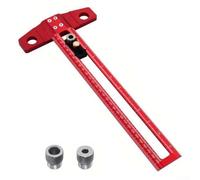 Regla de aleación de aluminio para carpintería tipo T con calibre de 90 grados y funda de taladro para marcar con precisión en armarios y muebles de madera (300 mm)