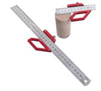 Regla de ángulo multifunción, regla de ángulo derecho cuadrado, calibre de marcado, herramientas de diseño, regla de cribing multiángulo, 34 x 8 x 2 cm para marcar y medir