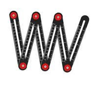 Regla de ángulo plegable 12/9/6 pulgadas, herramienta plantilla localizador medición aleación aluminio multiusos, bricolaje Regla de medición multiángulo(6 fold)