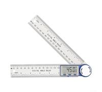 Regla de ángulo transportador digital 2 en 1 con pantalla LCD | Herramienta de medición de fibra de vidrio de resolución de 0.1° para carpintería | Función de retención de marcha atrás | Multicolor