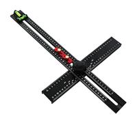 Regla de ángulos de carpintería de 54 cm, herramienta de medición de dibujo cuadrado con niveles de burbuja integrados para carpintería, construcción de carpintería, guía de perforación precisa