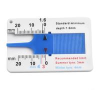 Regla de banda de rodadura de plástico de 0 a 20 mm, medidor de profundidad de banda de rodadura con calibrador Vernier para una medición precisa de la profundidad de los neumáticos, herramienta