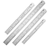 Regla de borde recto de metal de acero inoxidable de 6 pulgadas, 8 pulgadas, 12 pulgadas, 16 pulgadas, juego de reglas a granel de 4