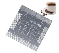Regla de café Gřinder, herramienta de medición de acero inoxidable para exteriores, 16 niveles de contraste para café molido, para uso doméstico y profesional, 1 regla