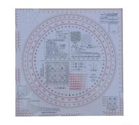 Regla de cálculo de tipo 2025 para medición de mapa de densidad, herramienta de medición de terreno de 18 coordenadas con diseño desmontable, transparente, 23 cm