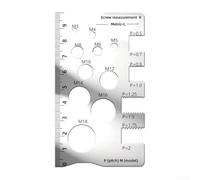 Regla de calibre de paso de rosca de tornillo de acero inoxidable, 100 mm x 3 mm, herramienta métrica de medición de pernos y tuercas para mecanizado de precisión, bricolaje y reparaciones mecánicas