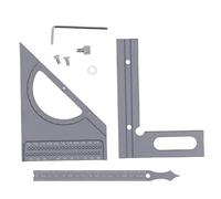 Regla de Carpintería 3D de Aluminio, Transportador Ajustable 0-180 Grados, Medidor de Ángulo Multifuncional - Precisa y Resistente, Ideal para Proyectos de Carpintería y Medici (Gris Plata)