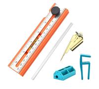 Regla de Carpintería Multifuncional 5 Uds, Herramienta de Medición con Nivel de Burbuja y Plantilla de Posicionamiento para Marcado Rotatorio