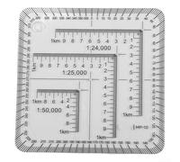 Regla de coordinación de 7 cm con escala transparente para construcción y aprendizaje geográfico