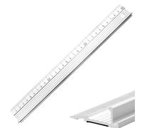 Regla de corte de aluminio de 30 cm con agarre elevado, herramienta de borde de seguridad antideslizante para manualidades, bricolaje y medición de precisión