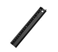Regla de corte de aluminio negro con agarre elevado de metal, regla de seguridad de 20 cm/30 cm/45 cm, reglas de precisión multifuncionales para medición de longitud