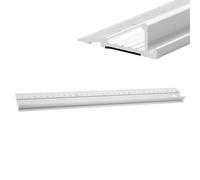 Regla de corte de aluminio Regla de Corte Tipo L Regla Protectora Multifuncional de Seguridad con Tira de Goma Agarre Elevado para Manualidades Dibujo