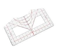 Regla de corte para manualidades, herramienta de costura acrílica transparente, guía creativa de regla de camiseta, líneas impresas claras, alfombrillas antideslizantes, corte de acrílico, marcas de