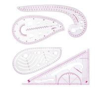 Regla de costura para hacer patrones, juego de 4 piezas, 4 reglas de costura métricas transparentes diferentes para principiantes, sastres diseñadores