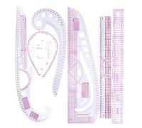Regla de curva francesa 6pcs/set escalado preciso transparente reglas de costura flexible plantilla de dibujo métrico para ropa de bricolaje diseñando regla de acolchado