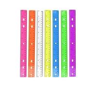 Regla de dibujo de 12 pulgadas, reglas coloridas transparentes con escala de pulgadas centímetros, regla de medición matemática para dibujar y dibujar