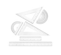 Regla de dibujo de herramientas geométricas escolares de 6 piezas incluye un juego de reglas rectas transportador cuadrado suministros para estudiantes suministros de oficina