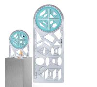 Regla de dibujo geométrico, herramienta matemática multifuncional, plantilla resistente, plantilla de dibujo flexible, creación de patrones de formas precisas, para arquitectura de ingeniería de