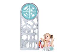 Regla De Dibujo Geométrico: Plantilla De Dibujo Matemático Todo En, Escala Multifuncional Giratoria, Herramienta De Dibjo Inastillable Para Estudiantes, Plantilla De Arte Geométrico Creativo | Pa