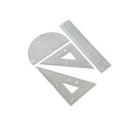 Regla de dibujo matemático, herramienta profesional de geometría matemática con juego de transportador cuadrado, regla recta para estudiantes, juego de suministros de oficina