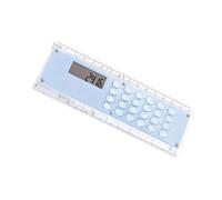 Regla de doble escala de 15 cm con calculadora de 8 dígitos integrada, herramienta educativa ligera para estudiantes y profesionales, regla de regalo de vacaciones con medición y cálculo