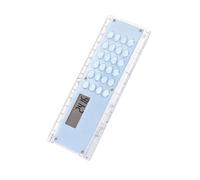 Regla de doble escala de 15 cm con calculadora de 8 dígitos integrada, herramienta educativa ligera para estudiantes y profesionales, regla de herramienta de matemáticas con calculadora digital