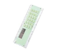 Regla de doble escala de 15 cm con calculadora de 8 dígitos integrada, herramienta educativa ligera para estudiantes y profesionales, regla de herramienta de matemáticas con calculadora digital