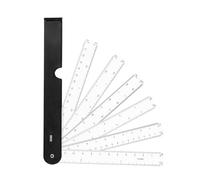 Regla de escala métrica en forma de abanico plegable, herramienta de medición para diseño de moda y dibujo de ingeniería, herramienta de medición transparente