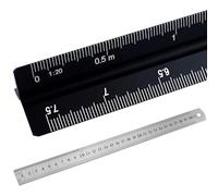 Regla de Escala Triangular de Aluminio con 30 cm Regla de Acero Inoxidable, 1:20, 1:25, 1:50, 1:75, 1:100, 1:125, para Ingenieros Dibujar, Medida