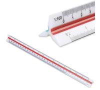 Regla de escala triangular de plástico de 30 cm, regla de escala arquitectónica para arquitectos, ingenieros, estudiantes y dibujo técnico, con escalas métricas 1:20 1:25 1:50 1:75 1:100 1:125