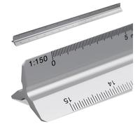 Regla de escala triangular, regla arquitectónica, escalimetro profesional, 30 cm, plata, escala 1:20, 1:25, 1:50, 1:75, 1:100, 1:150, para arquitectos, ingenieros, profesores, escuelas, oficinas