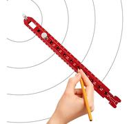 Regla de escritura - Herramienta de brújula de aleación de aluminio, instrumento de dibujo circular ajustable, medidor de marcado de precisión | Escalas métricas e imperiales grabadas, construcción