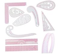 Regla de la curva francesa 9pcs/set escalado preciso transparente flexible de la regla de costura de costura plantilla de dibujo para ropa de bricolaje diseñando acolchado
