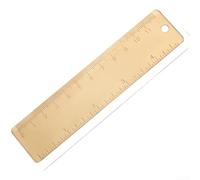 Regla de latón de 13 cm, escala de metal con marcas en cm, marcapáginas de cobre, papelería geométrica para oficina escolar (A)
