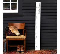 Regla de madera blanca lavada Boho de granja de madera para crecimiento, Loved Beyond Measure