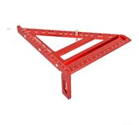Regla de marcado 3D de 21,5 cm, aleación de aluminio roja, guía multiángulo para carpintería con 45 ranuras de 90 grados