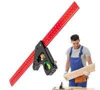 Regla de marcado, instrumento de combinación de acero, tareas de alineación de instalación de marcos de contratistas, dispositivo de ángulo recto ajustable, cuadrado de medición de carpintero, equipo