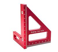 Regla de medición 3D multiángulo, transportador de regla cuadrada de aleación de aluminio, regla de trazado de posición del agujero, regla de línea de dibujo de 45/90 grados (regla triangular de