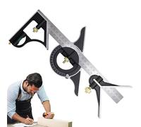 Regla de Medición de Ángulos Múltiples para Precisión, Alta Precisión, Escuadra de Ángulo Recto Ajustable y Combinado, Herramienta Multifunción Para Ingeniero Carpintero Medición y Trazamiento