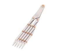 Regla de medición de distancia igual Regla equidistante de acero inoxidable Divisor de espacio igual para coser, manualidades, fabricación de cinturones y herramienta profesional (5 dientes sin