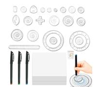 Regla de medición de plantilla de dibujo geométrico, juego de reglas de para dibujar | Herramienta de dibujo de regla geométrica | Juego de reglas con patrón de graffiti para ayuda de educativo