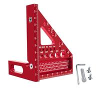 Regla de medición multiángulo 3D, regla triangular de inglete de 45/90 grados, aleación de aluminio, para carpintero, agujero cuadrado, diseño de alta precisión, transportador cuadrado para ingenieros