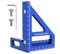 Regla de medición multiángulo 3D, transportador cuadrado de aleación de aluminio de 45/90 grados, ideal para ingenieros carpinteros, manualidades, dibujo, regla triangular de inglete, herramienta de