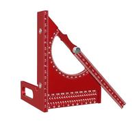Regla de medición multiángulo: transportador triangular de aleación de aluminio, transportador ergonómico antideslizante de carpintero, herramientas de construcción a prueba de óxido para hacer