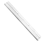Regla de metal de 30 cm para cortar, regla de corte de agarre elevado de aluminio blanco, reglas de seguridad de metal de precisión multifuncionales, reglas de medición de precisión de borde protector