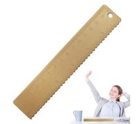 Regla de metal de acero inoxidable | 15 cm de espesor de cobre, marcapáginas-regla pequeña | Herramienta de medición de latón dorado recto dentado | para la escuela, oficina, taller, hogar, cuaderno,