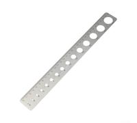 Regla de metal de precisión de acero inoxidable de 310 mm con agujeros redondos grabados para una medición precisa del diámetro, color gris (regla de agujero redondo)